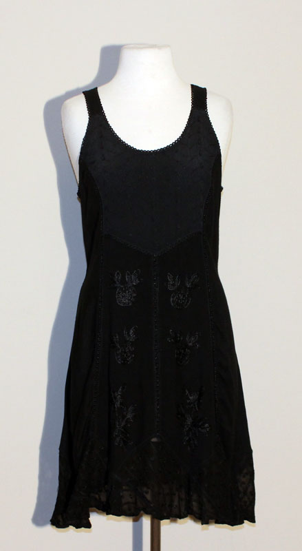 Short Sandwash Strap Dress - Black