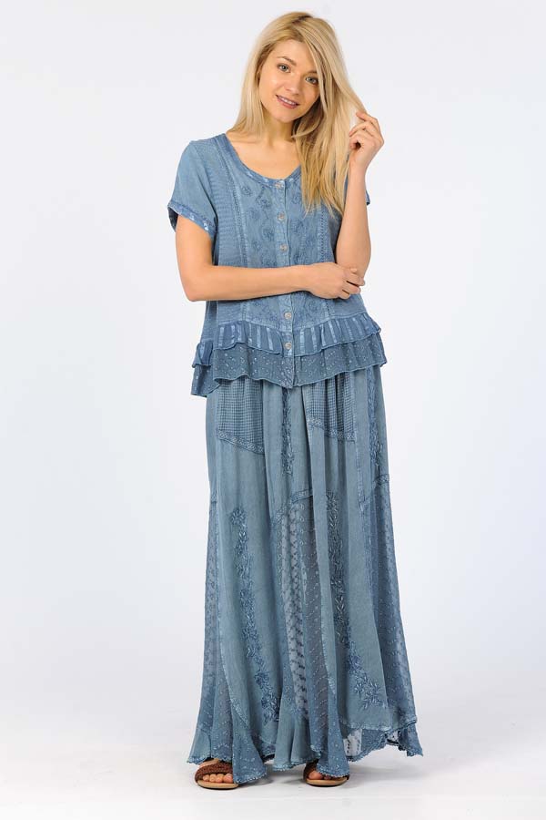 Copy of 100% Rayon Skirt - Blue